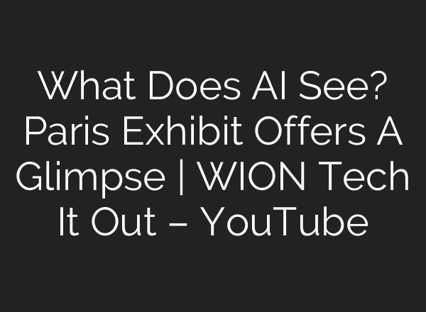 What Does AI See? Paris Exhibit Offers A Glimpse | WION Tech It Out – YouTube