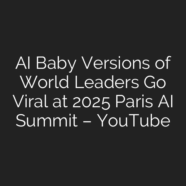 AI Baby Versions of World Leaders Go Viral at 2025 Paris AI Summit – YouTube