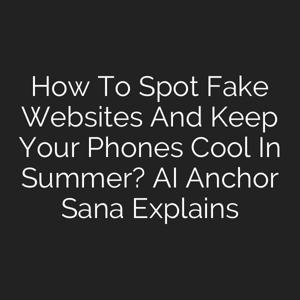 How To Spot Fake Websites And Keep Your Phones Cool In Summer? AI Anchor Sana Explains