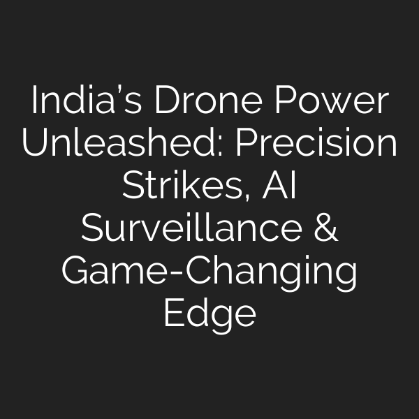 India’s Drone Power Unleashed: Precision Strikes, AI Surveillance & Game-Changing Edge