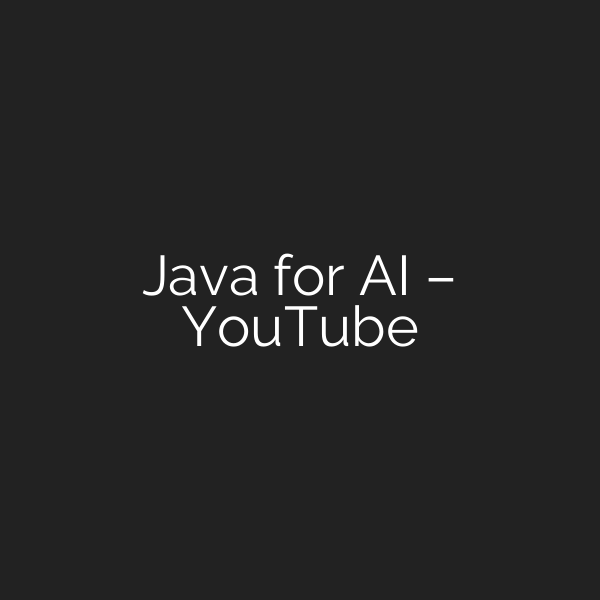 Java for AI – YouTube