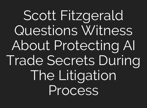 Scott Fitzgerald Questions Witness About Protecting AI Trade Secrets During The Litigation Process