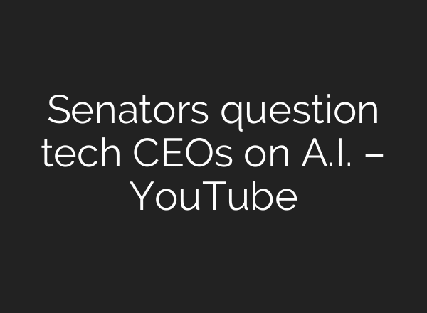 Senators question tech CEOs on A.I. – YouTube