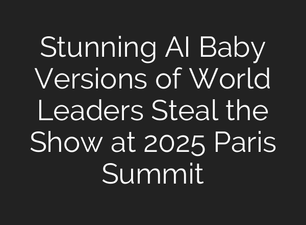 Stunning AI Baby Versions of World Leaders Steal the Show at 2025 Paris Summit