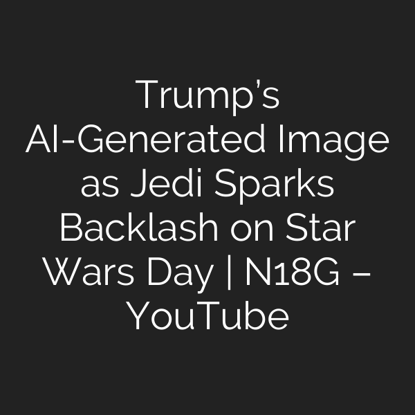 Trump’s AI-Generated Image as Jedi Sparks Backlash on Star Wars Day | N18G – YouTube