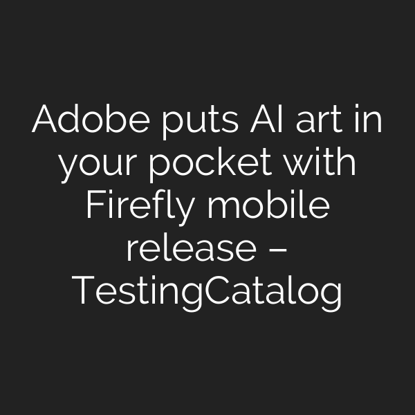 Adobe puts AI art in your pocket with Firefly mobile release – TestingCatalog