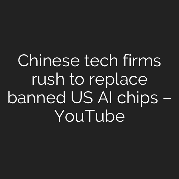 Chinese tech firms rush to replace banned US AI chips – YouTube