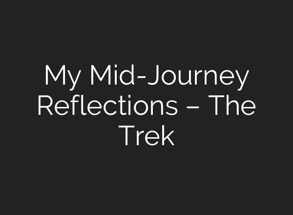 My Mid-Journey Reflections – The Trek