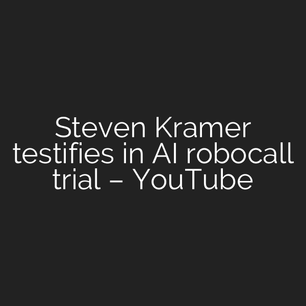 Steven Kramer testifies in AI robocall trial – YouTube