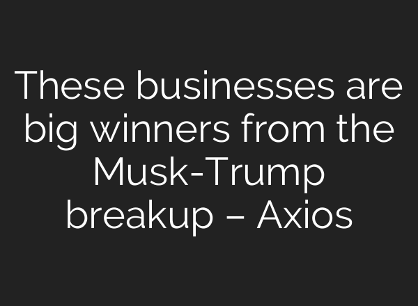 These businesses are big winners from the Musk-Trump breakup – Axios