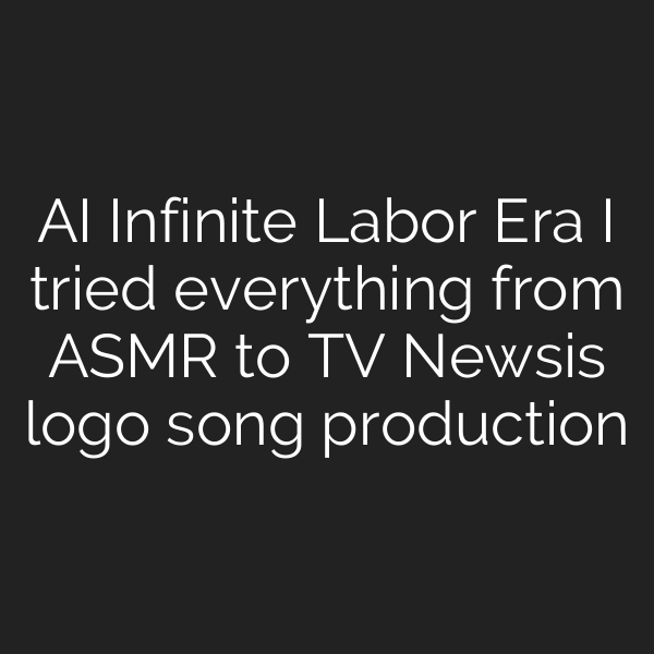 AI Infinite Labor Era  ㅣI tried everything from ASMR to TV Newsis logo song production