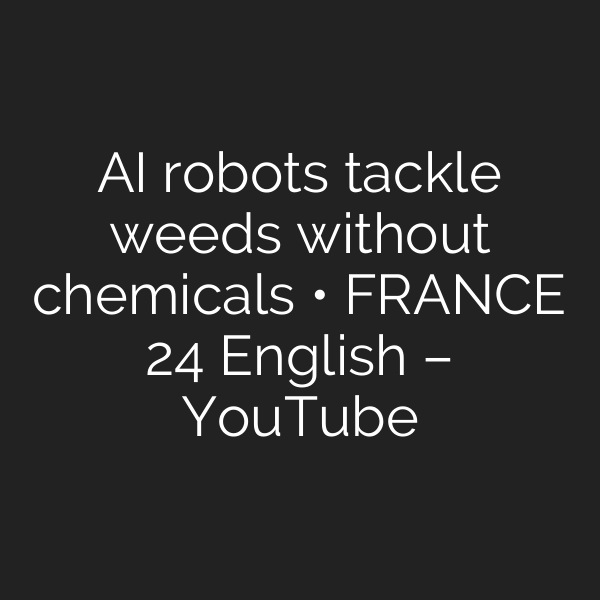 AI robots tackle weeds without chemicals • FRANCE 24 English – YouTube