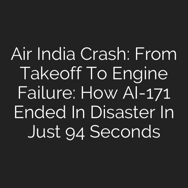 Air India Crash: From Takeoff To Engine Failure: How AI-171 Ended In Disaster In Just 94 Seconds