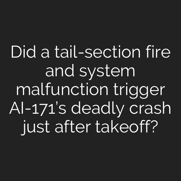 Did a tail-section fire and system malfunction trigger AI-171’s deadly crash just after takeoff?