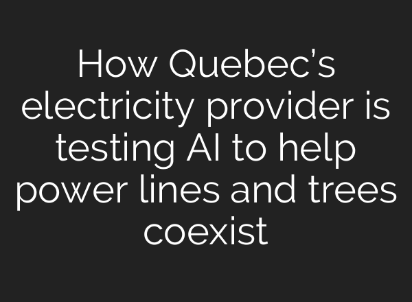 How Quebec’s electricity provider is testing AI to help power lines and trees coexist