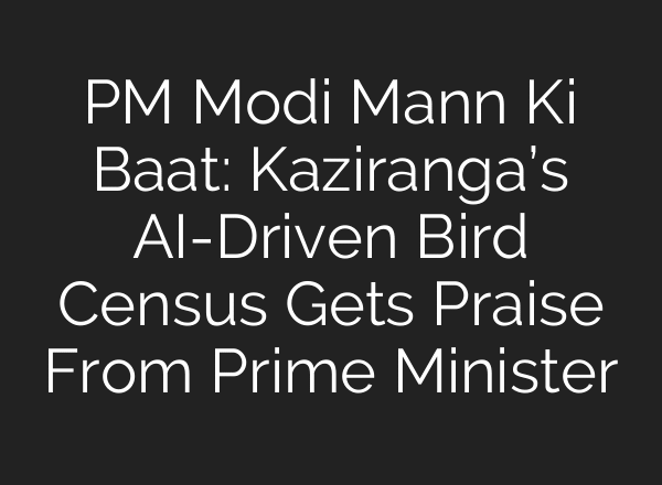 PM Modi Mann Ki Baat: Kaziranga’s AI-Driven Bird Census Gets Praise From Prime Minister