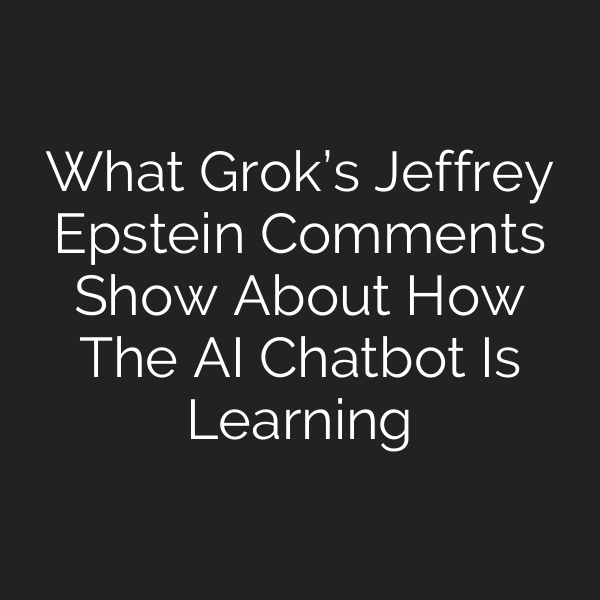 What Grok’s Jeffrey Epstein Comments Show About How The AI Chatbot Is Learning