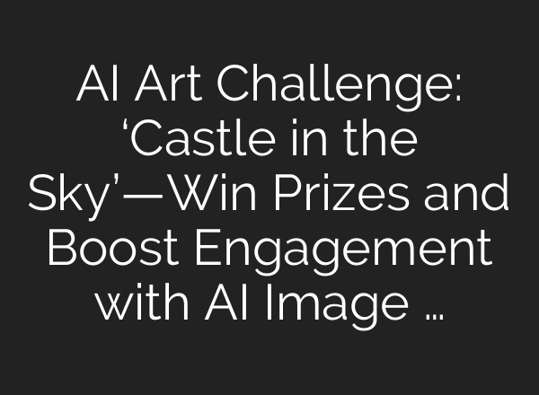 AI Art Challenge: ‘Castle in the Sky’—Win Prizes and Boost Engagement with AI Image …