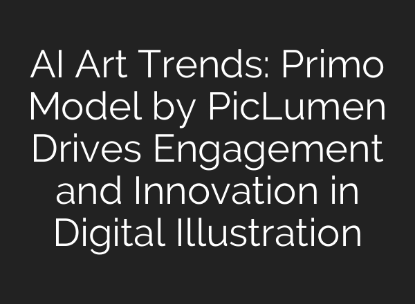 AI Art Trends: Primo Model by PicLumen Drives Engagement and Innovation in Digital Illustration