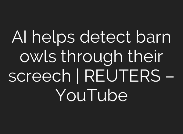 AI helps detect barn owls through their screech | REUTERS – YouTube