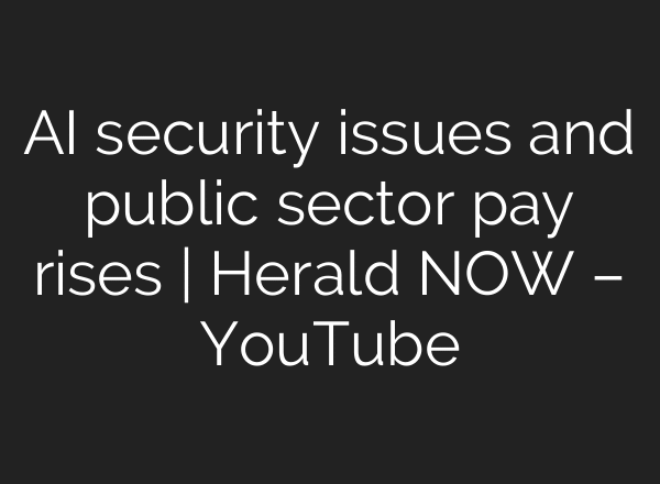 AI security issues and public sector pay rises | Herald NOW – YouTube