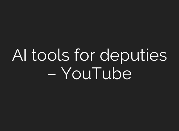 AI tools for deputies – YouTube