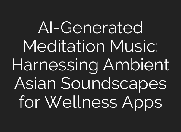 AI-Generated Meditation Music: Harnessing Ambient Asian Soundscapes for Wellness Apps