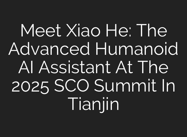 Meet Xiao He: The Advanced Humanoid AI Assistant At The 2025 SCO Summit In Tianjin