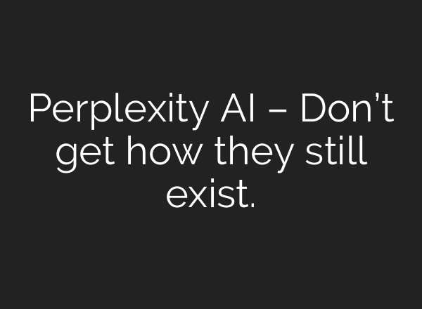 Perplexity AI – Don’t get how they still exist.