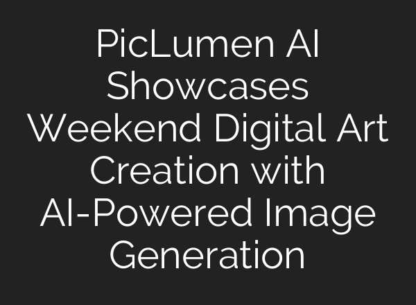 PicLumen AI Showcases Weekend Digital Art Creation with AI-Powered Image Generation