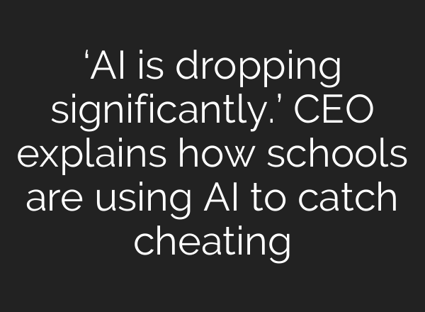 ‘AI is dropping significantly.’ CEO explains how schools are using AI to catch cheating