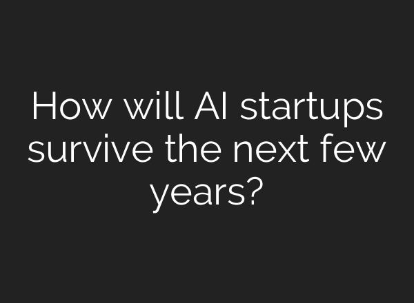 How will AI startups survive the next few years?