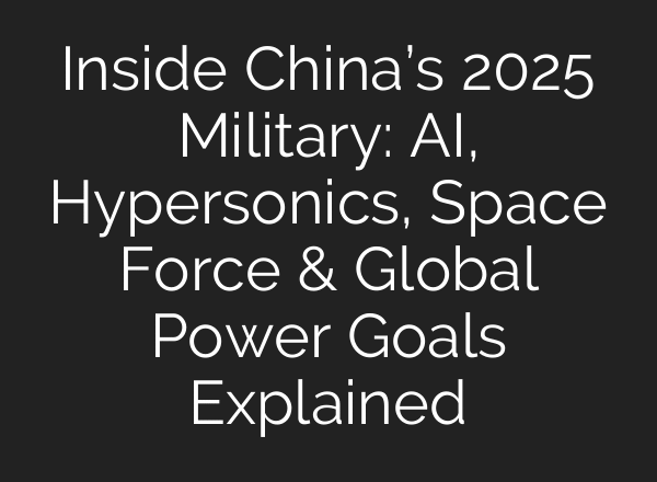 Inside China’s 2025 Military: AI, Hypersonics, Space Force & Global Power Goals Explained