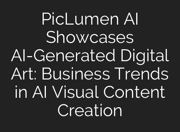 PicLumen AI Showcases AI-Generated Digital Art: Business Trends in AI Visual Content Creation