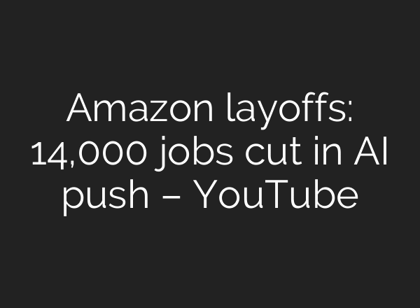 Amazon layoffs: 14,000 jobs cut in AI push – YouTube