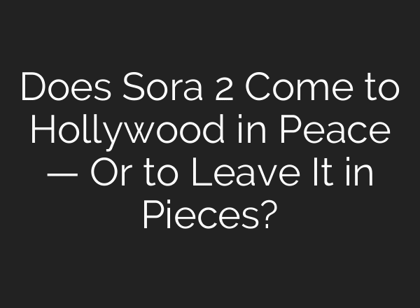 Does Sora 2 Come to Hollywood in Peace — Or to Leave It in Pieces?