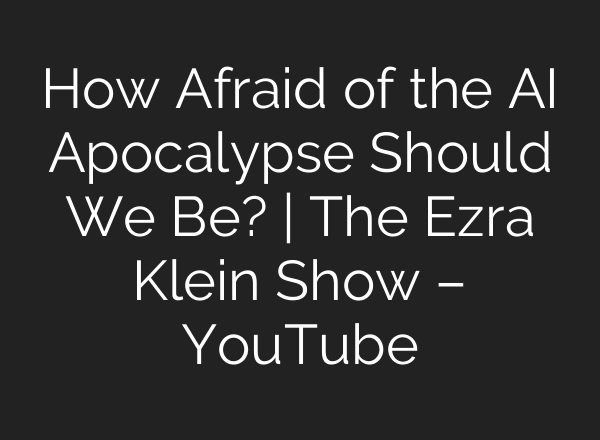 How Afraid of the AI Apocalypse Should We Be? | The Ezra Klein Show – YouTube