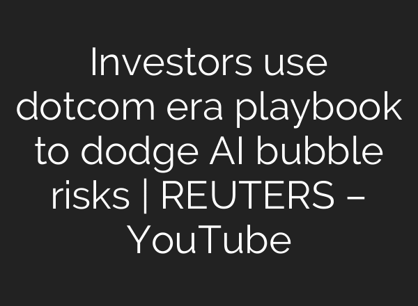 Investors use dotcom era playbook to dodge AI bubble risks | REUTERS – YouTube