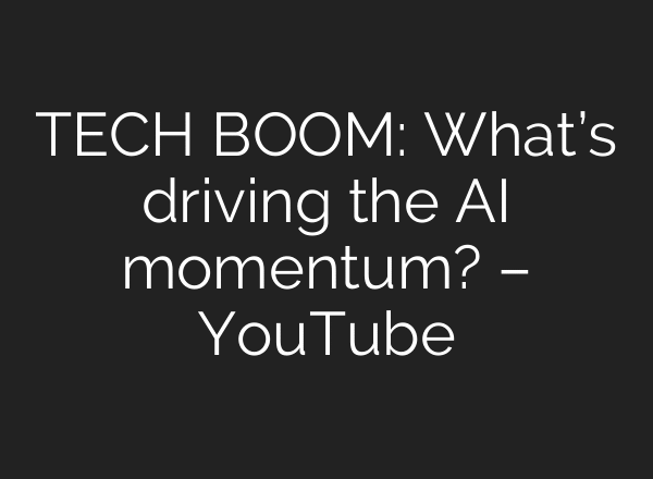 TECH BOOM: What’s driving the AI momentum? – YouTube