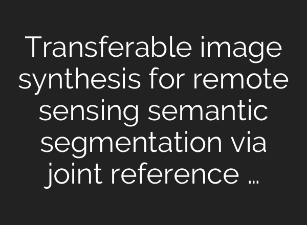 Transferable image synthesis for remote sensing semantic segmentation via joint reference …