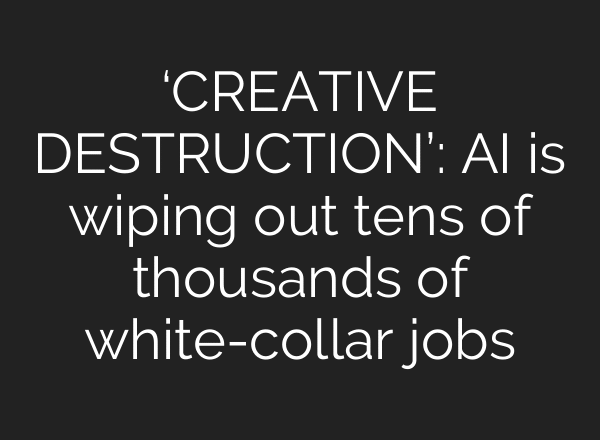 ‘CREATIVE DESTRUCTION’: AI is wiping out tens of thousands of white-collar jobs