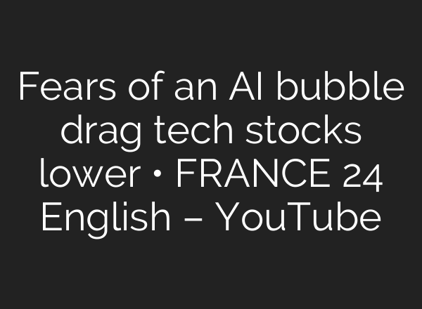 Fears of an AI bubble drag tech stocks lower • FRANCE 24 English – YouTube