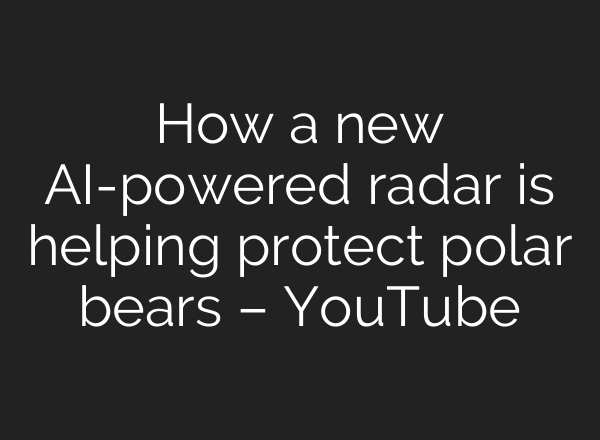 How a new AI-powered radar is helping protect polar bears – YouTube