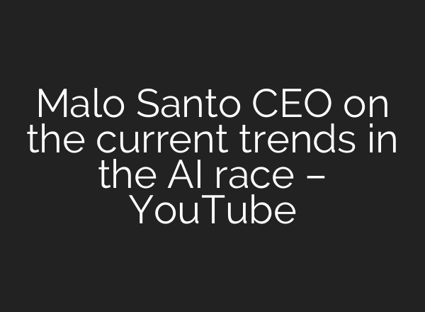 Malo Santo CEO on the current trends in the AI race – YouTube