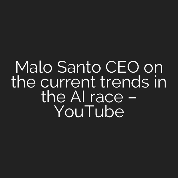 Malo Santo CEO on the current trends in the AI race – YouTube