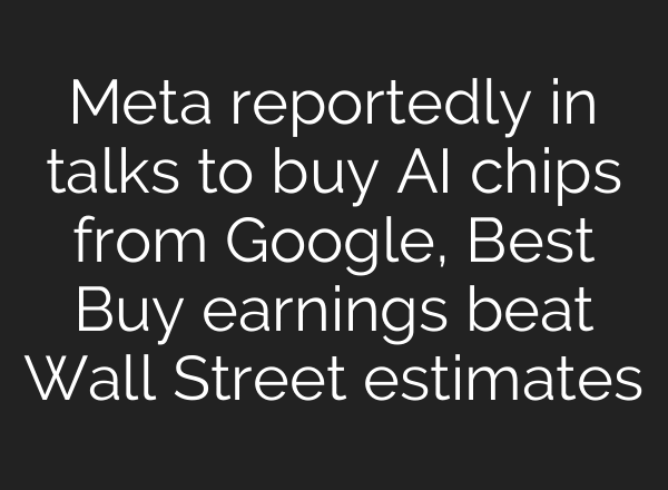 Meta reportedly in talks to buy AI chips from Google, Best Buy earnings beat Wall Street estimates