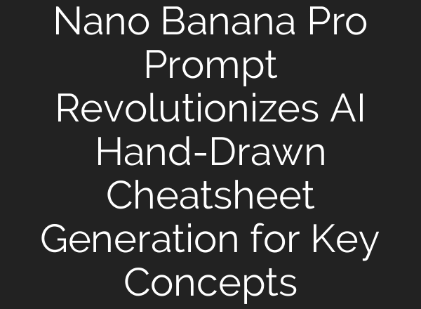 Nano Banana Pro Prompt Revolutionizes AI Hand-Drawn Cheatsheet Generation for Key Concepts