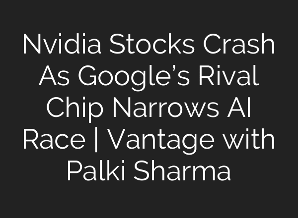 Nvidia Stocks Crash As Google’s Rival Chip Narrows AI Race | Vantage with Palki Sharma