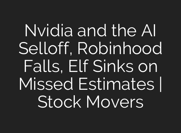 Nvidia and the AI Selloff, Robinhood Falls, Elf Sinks on Missed Estimates | Stock Movers