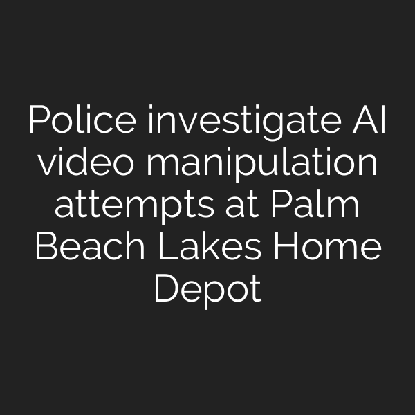 Police investigate AI video manipulation attempts at Palm Beach Lakes Home Depot